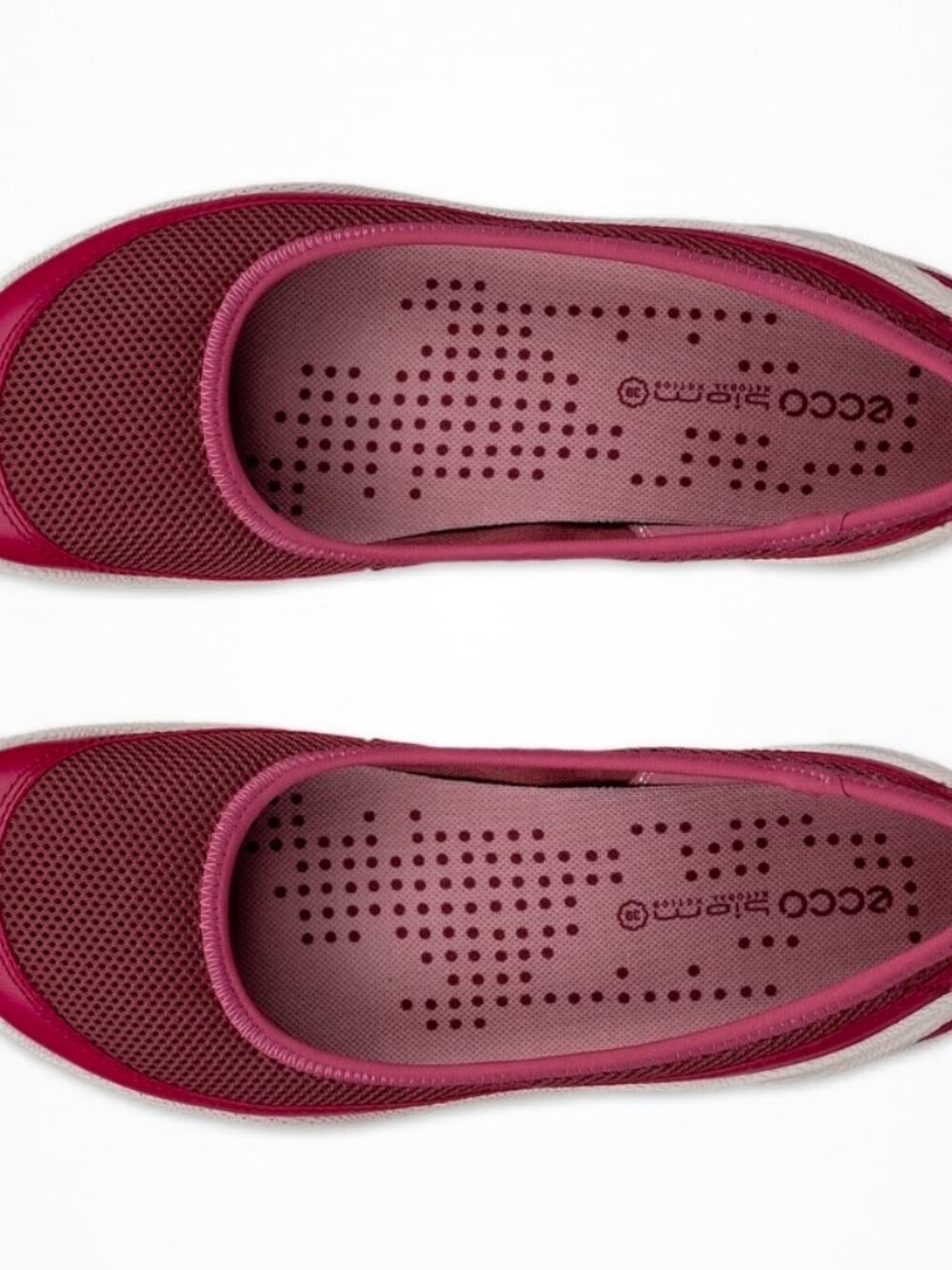 Ecco Biom Lite Red Textile Ballerina Flat Women's Sizes Comfort  NEW